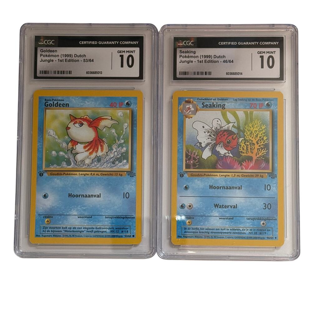 CGC 10 GEM MINT Sequential Goldeen Seaking 1st Edition Dutch Jungle Set(PSA/BGS)